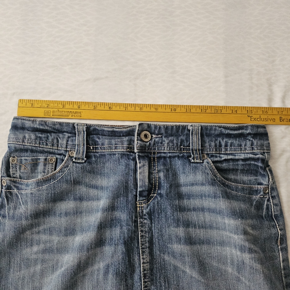 Smart Set Embroidered Pockets Denim Mini Skirt Y2K Sz 9 - Picture 6 of 13